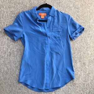 Silk button-up shirt with pocket